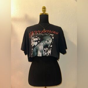 Black Graphic Crop Top